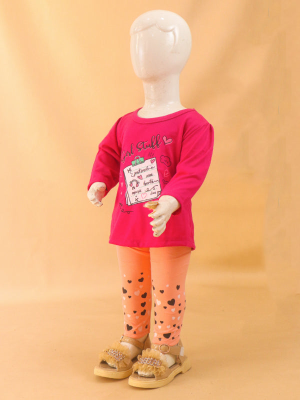 1Yr - 4Yrs Music Dark Pink Suit For Girls RG GS45