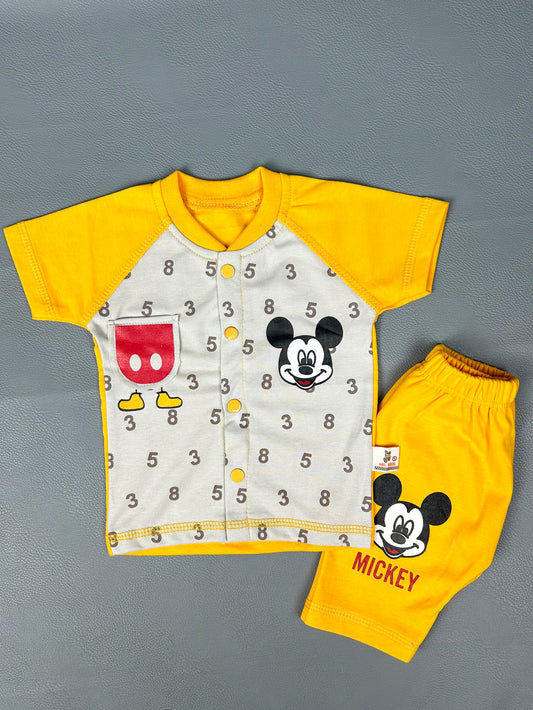 3Mth - 9Mth Mickey Yellow Baba Suit For Newborns FG NBS315
