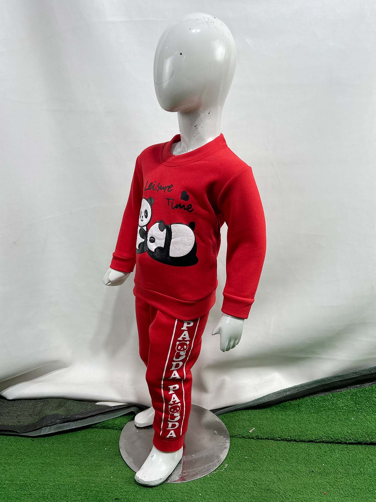 1Yr - 4Yrs Fleece Panda Red Suit For Kids SF BS564