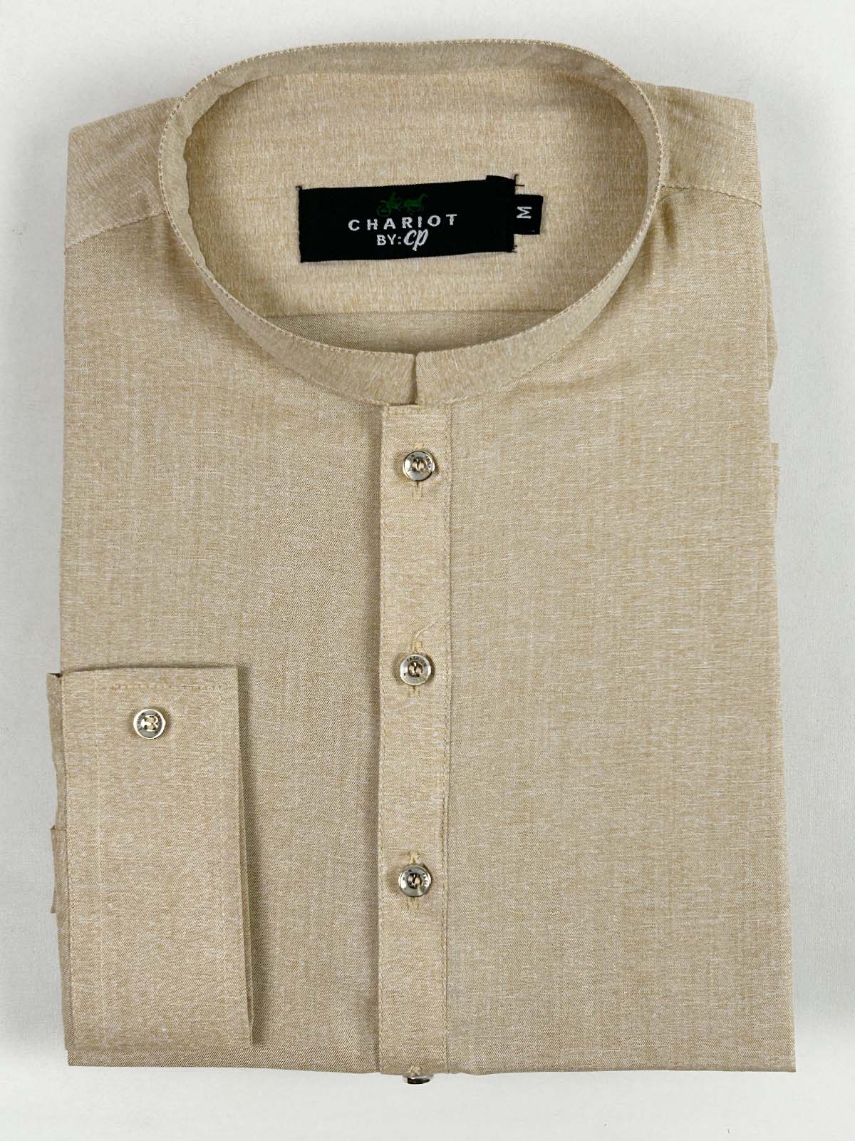 P875-3 Beige Stitched Kurta Pajama Suit For Men MSK293