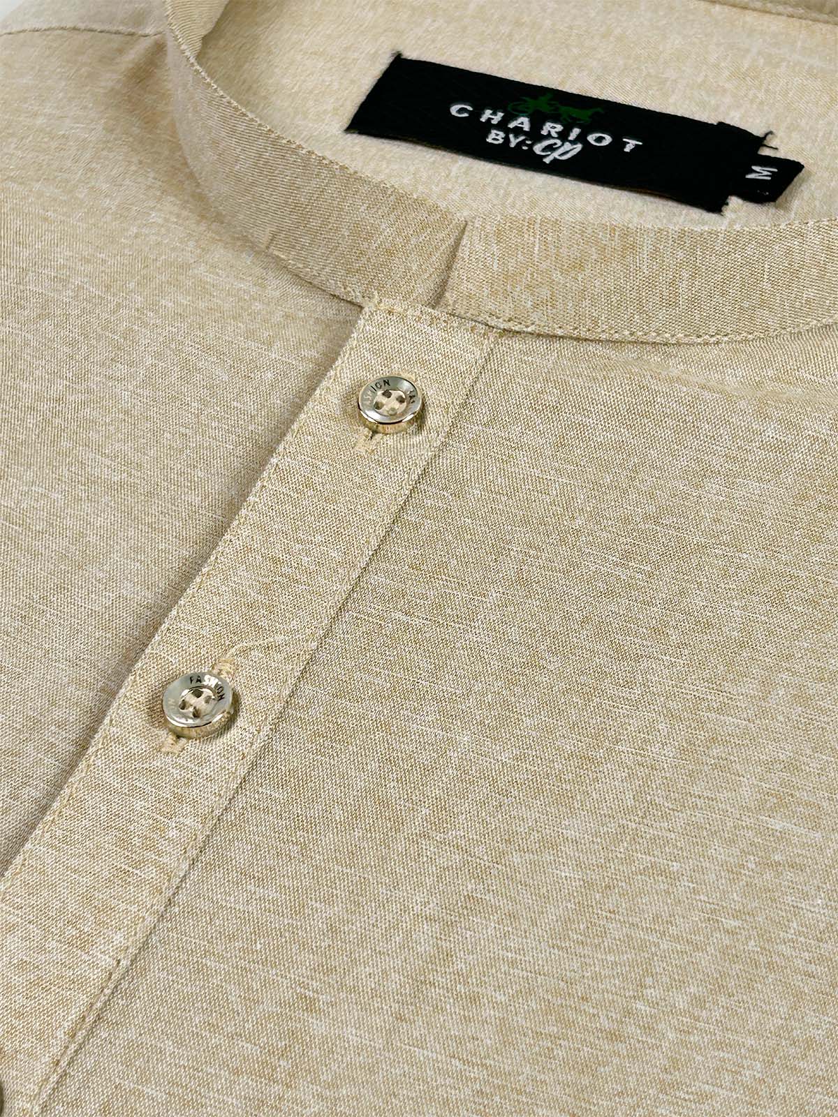 P875-3 Beige Stitched Kurta Pajama Suit For Men MSK293