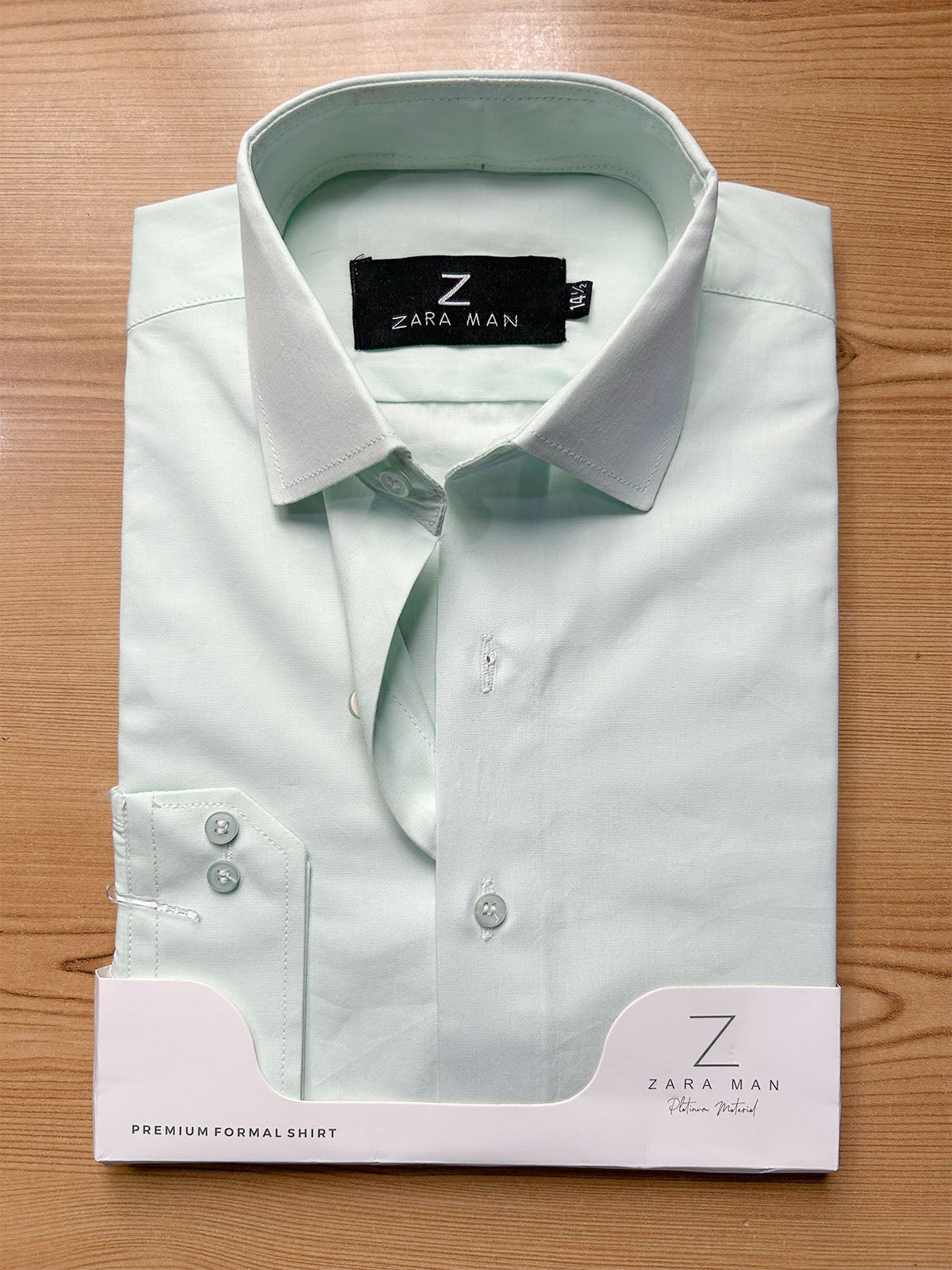 MFS729 100% Cotton Mint Green Formal Dress Shirt For Men