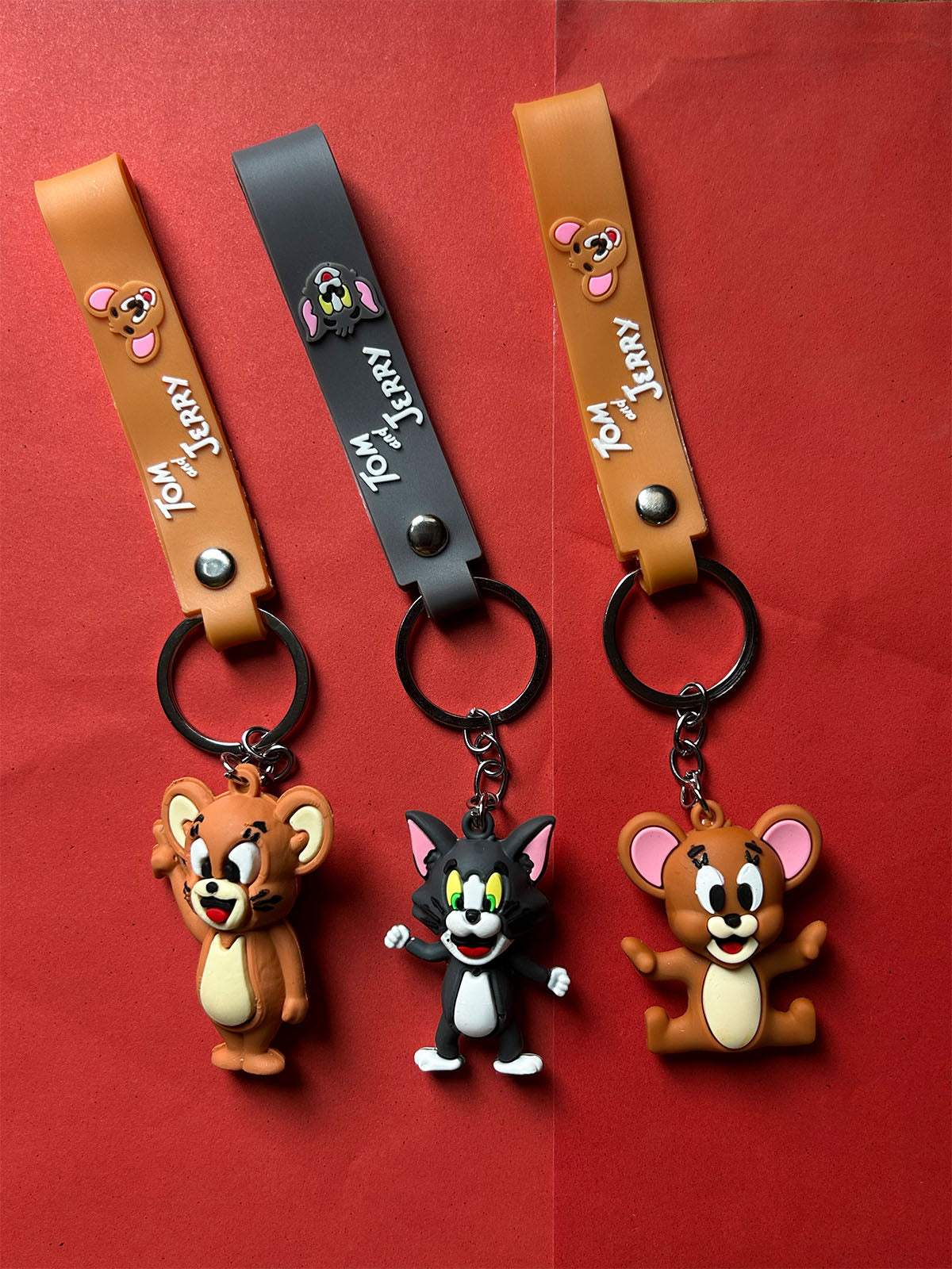 KC29 Pack of 3 Tom and Jerry Key Chain Multicolor
