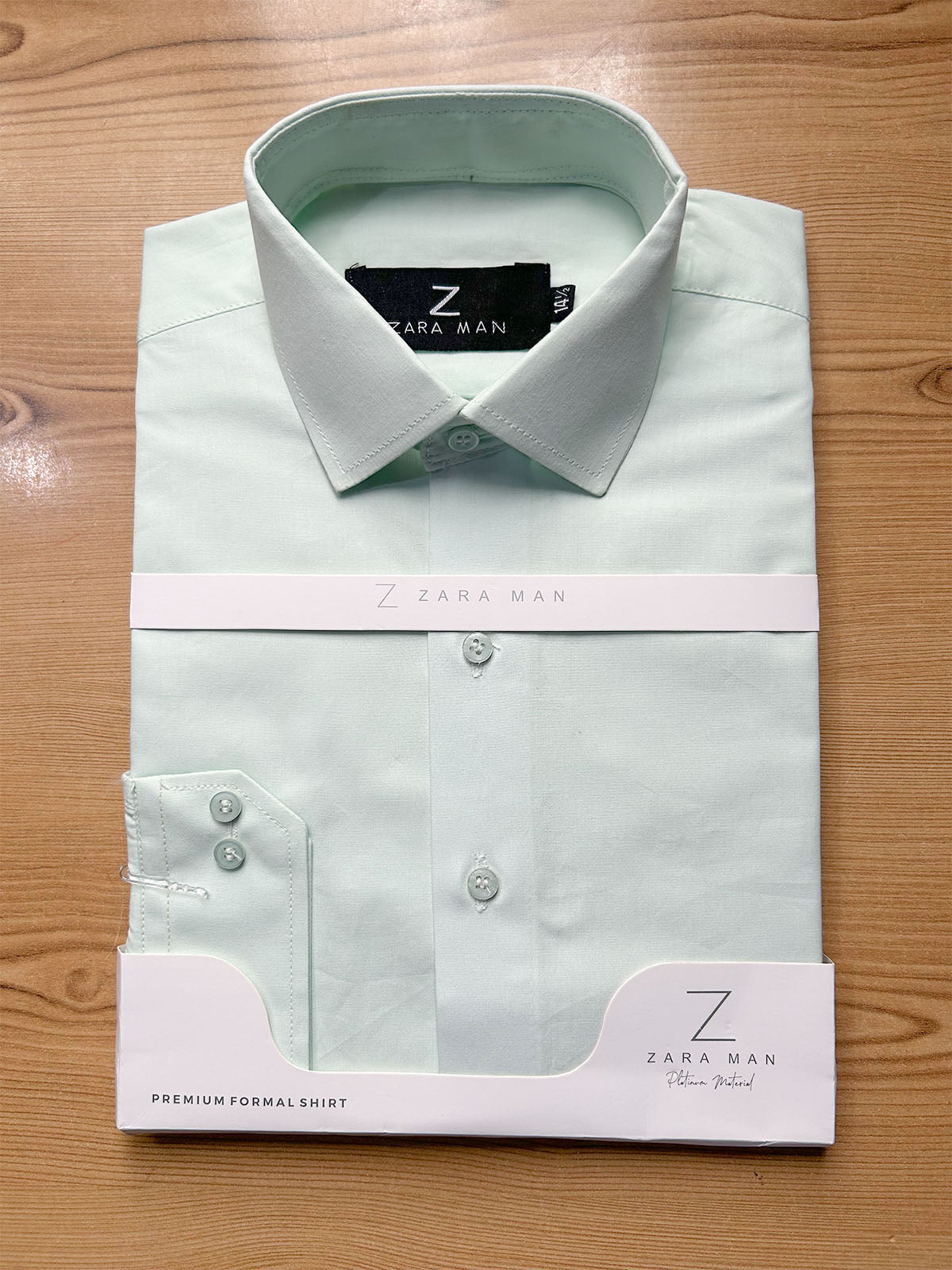 MFS729 100% Cotton Mint Green Formal Dress Shirt For Men