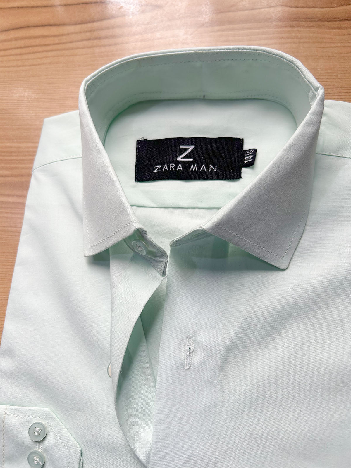 MFS729 100% Cotton Mint Green Formal Dress Shirt For Men