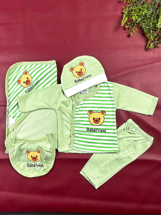 0Mth - 3Mth Baba Friend Green 5Pcs Gift Set For Newborn NBGS442