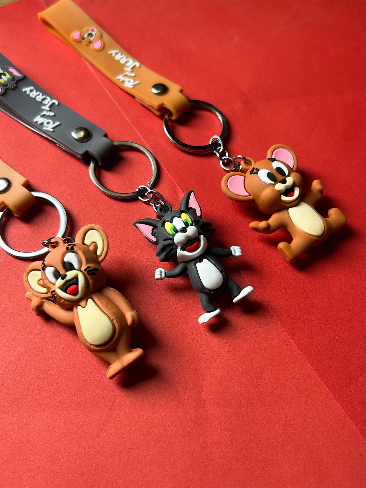 KC29 Pack of 3 Tom and Jerry Key Chain Multicolor