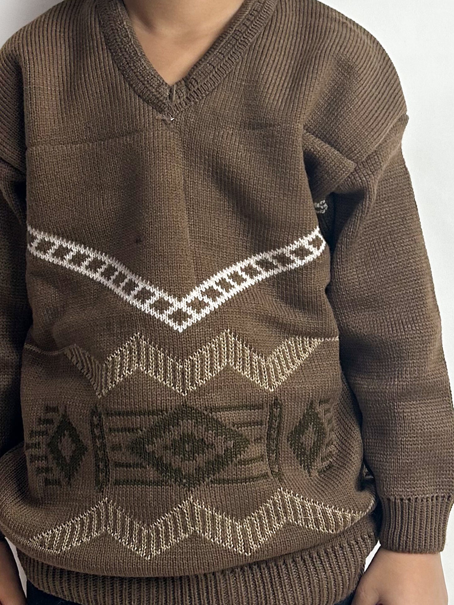 2Yrs -4Yrs Brown Full Sleeve Sweater For Kids KSW20