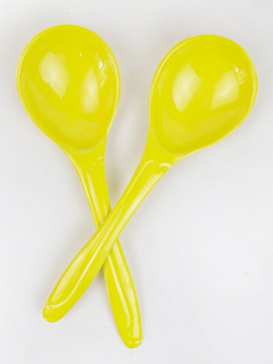Pack of 2 Melamine Dish Serving Spoons Yellow