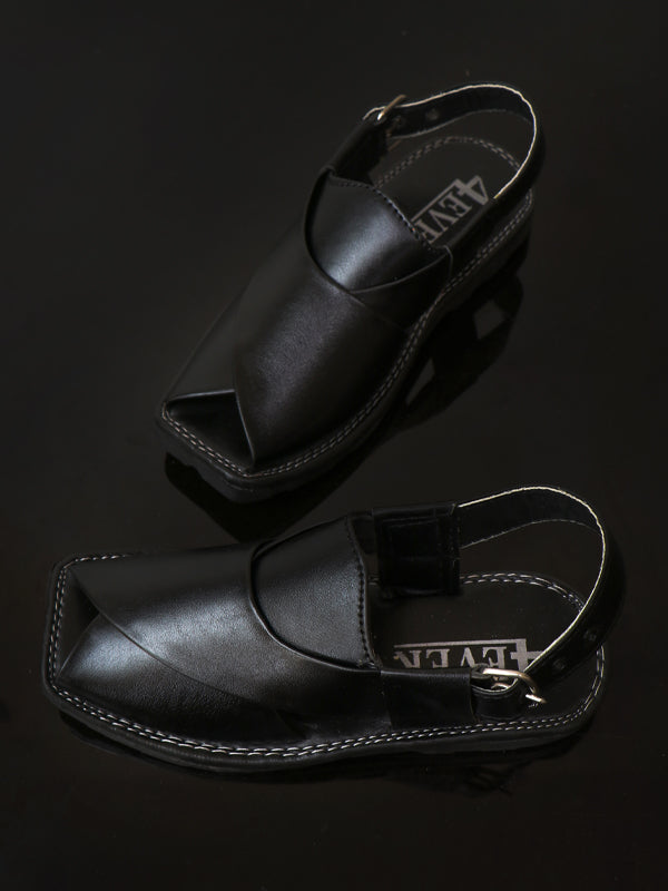 BPC03 Boys Peshawari Sandal 8Yrs - 17Yrs 4Ever Black