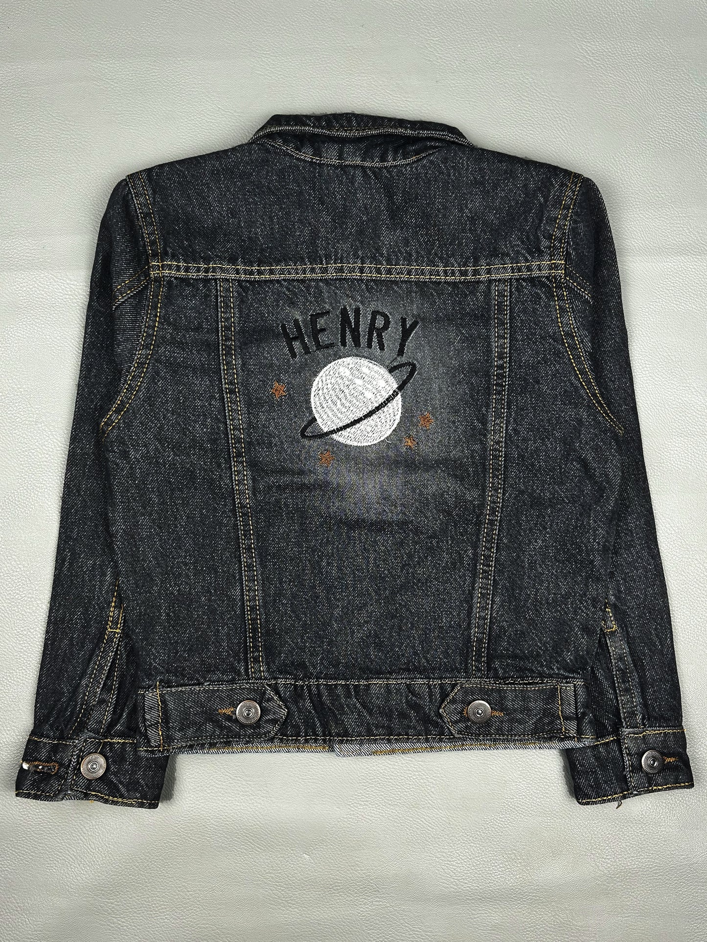 4Yrs- 5Yrs Henry Faded Black Denim Jacket For Kids KJ23