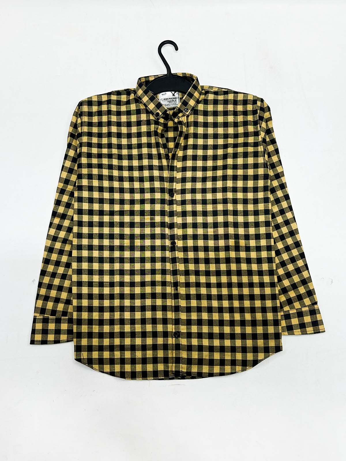 Yellow Checks Casual Shirt For Men MCS124