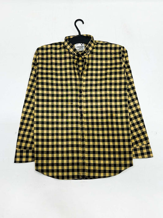 Yellow Checks Casual Shirt For Men MCS124