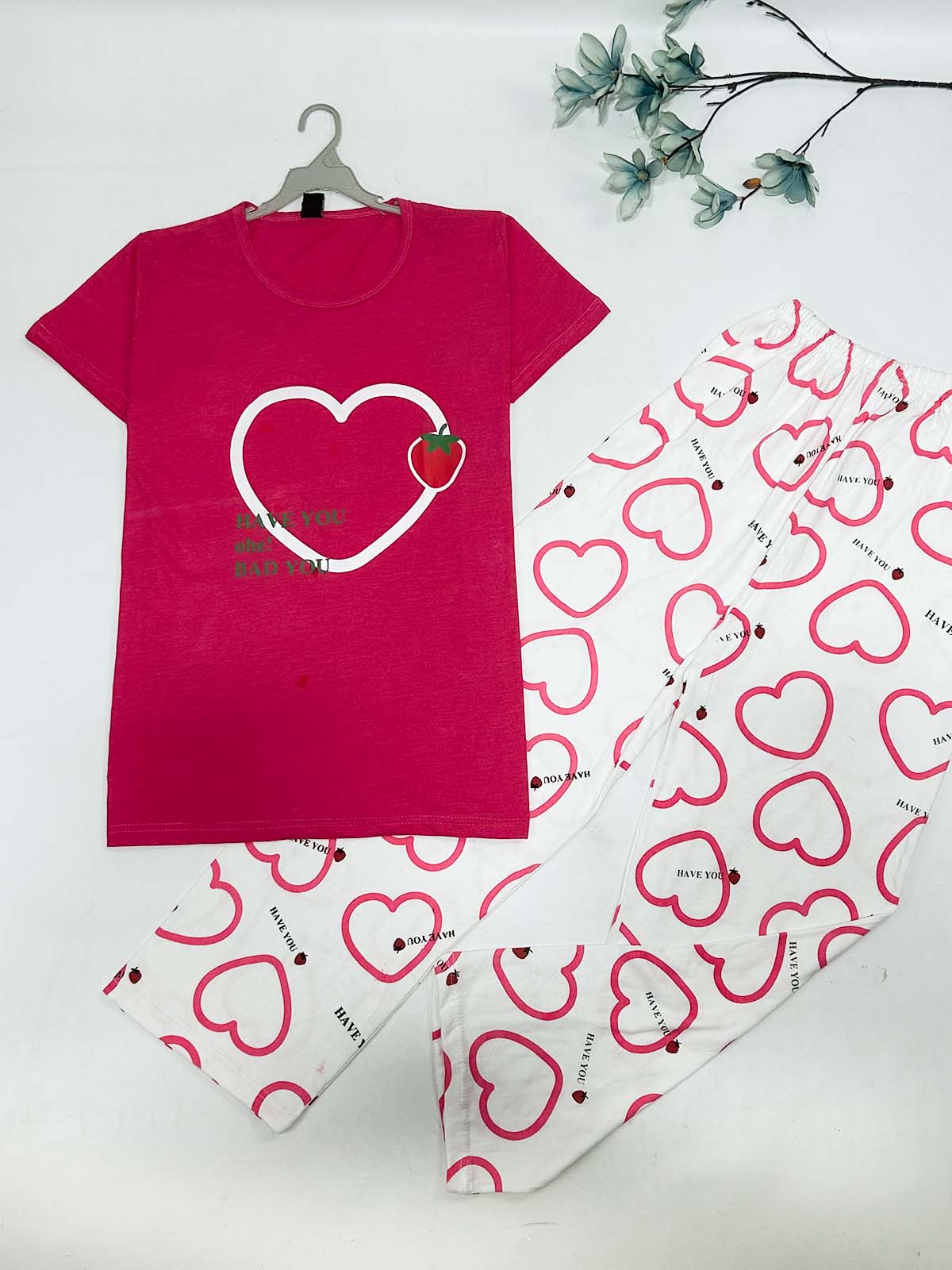 Dark Pink Night Suit For Womens / Girls TB WNS54