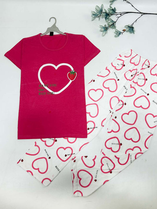 Dark Pink Night Suit For Womens / Girls TB WNS54