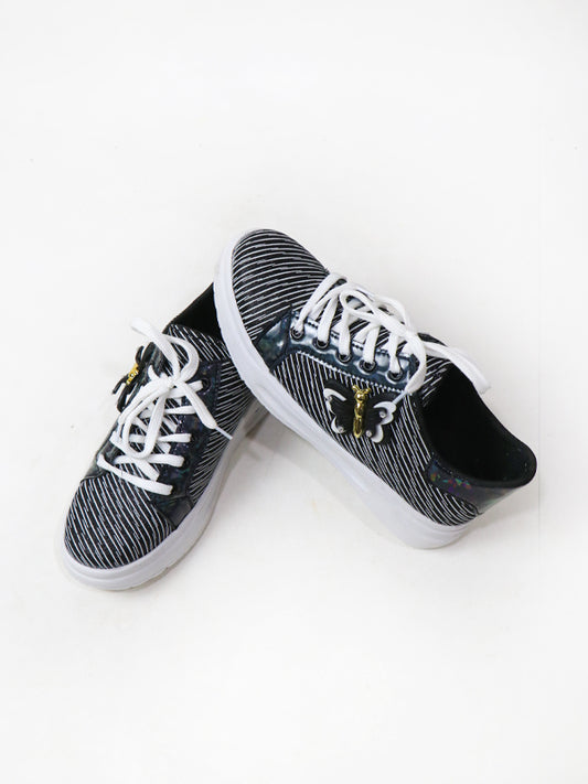 Black Butterfly Sneakers For Women/Girls SC GWS03