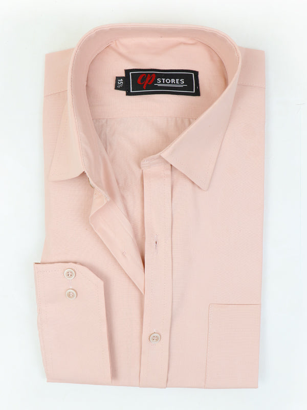AZ Men's Formal Dress Shirt Plain Light Peach