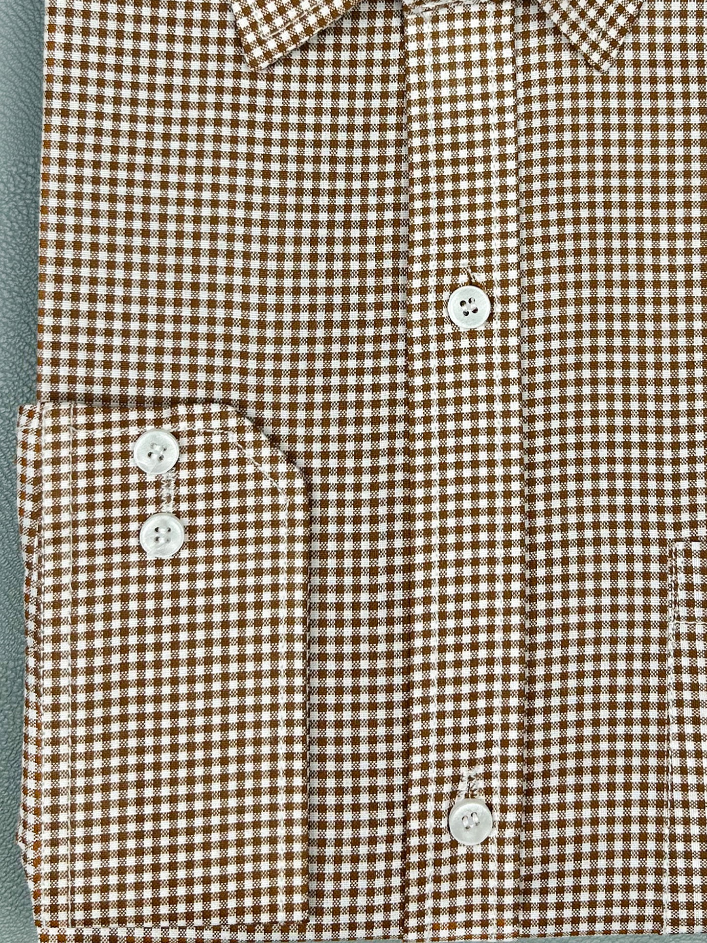 Light Brown Checks Formal Dress Shirt For Men MFS162