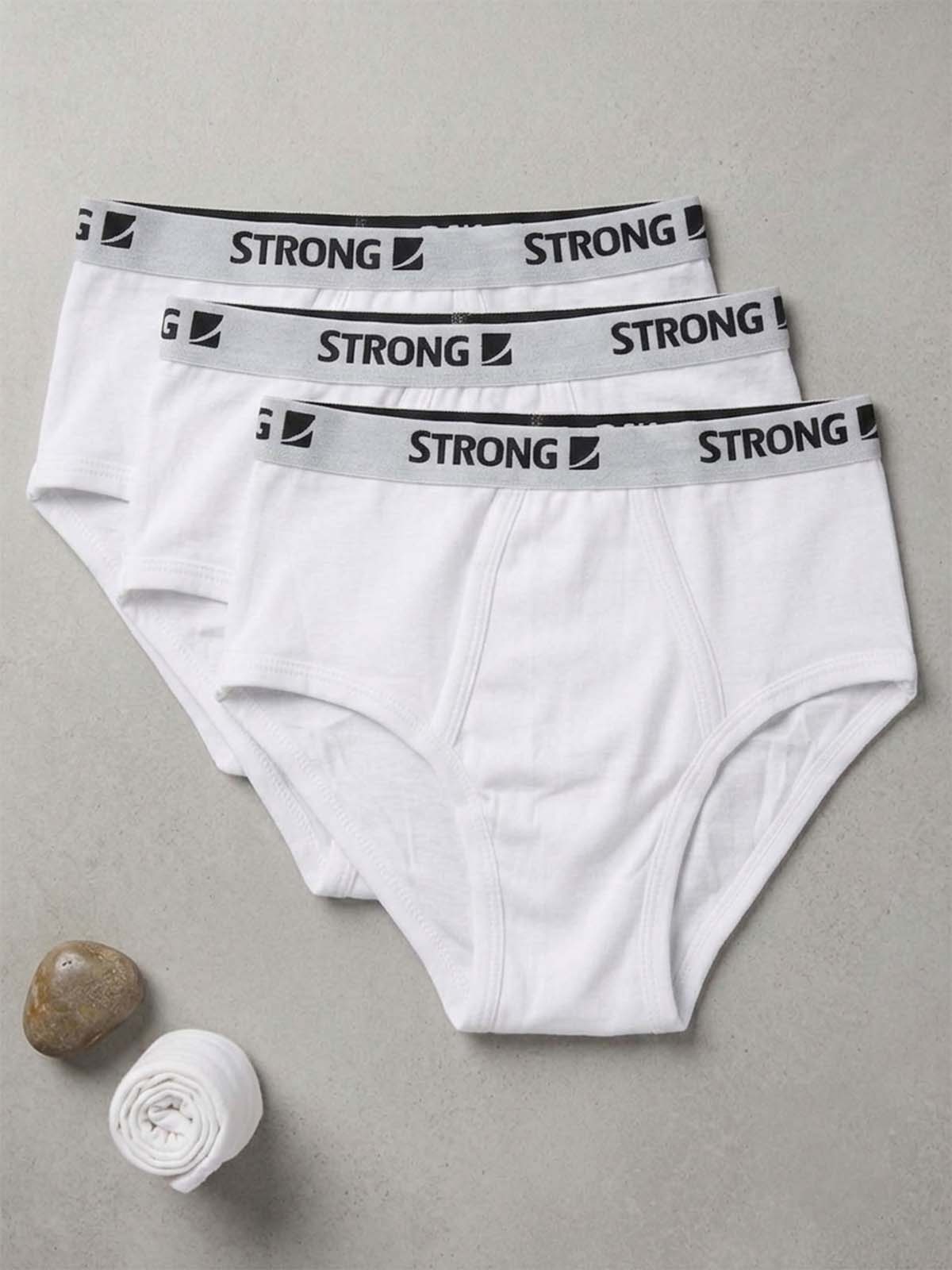 Pack of 3 White Cotton Brief Underwear for Men MU20