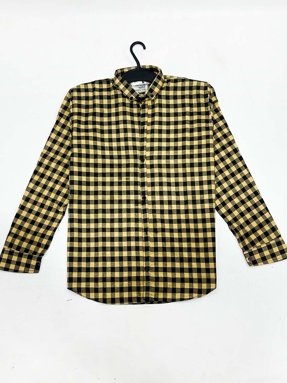 Yellow Checks Casual Shirt For Men MCS124