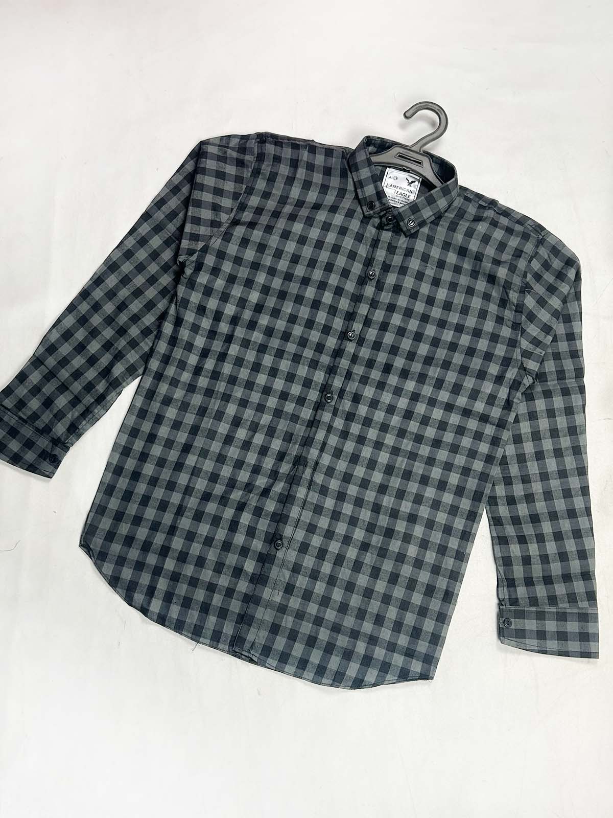 Black Checks Casual Shirt For Men MCS143
