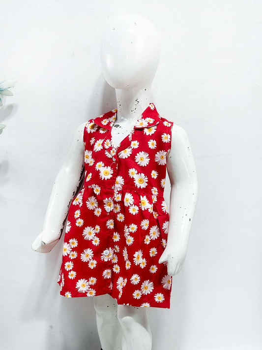 1Yr - 9Yrs Red Frock For Girls NG GF48