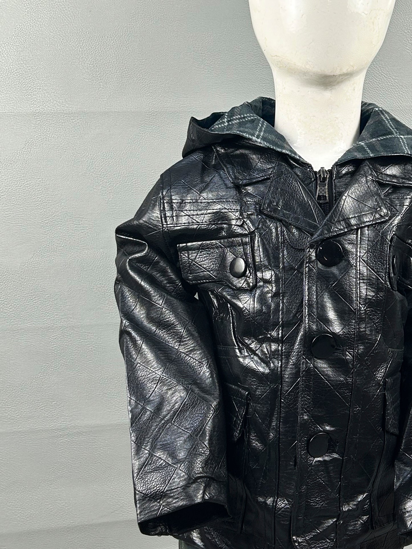 1.5Yrs - 6Yrs Black Leather Jacket For Boys KJ11