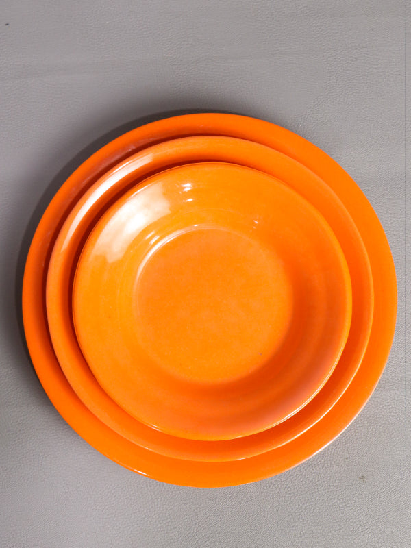 Melamine Double Glazed Plate Orange MP08