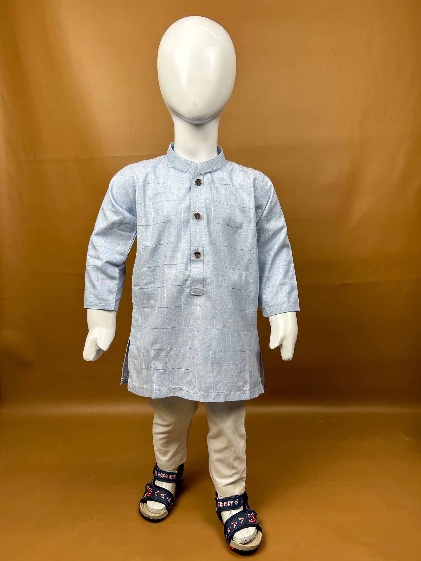 2Yrs - 14Yrs Light Blue Kurta Pajama Suit For Boys BKS115