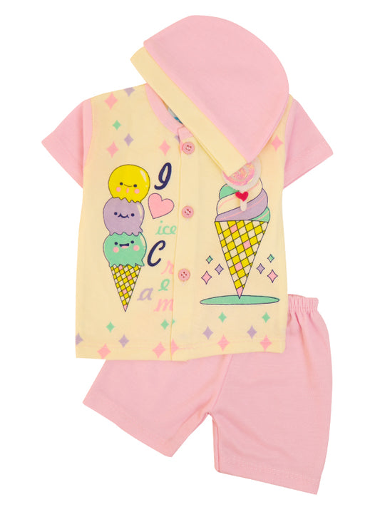 NBS06 HG Newborn Baba Suit 0Mth - 3Mth Ice Cream Pink