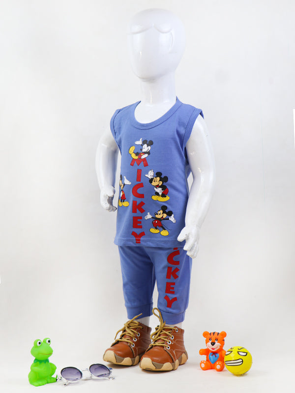 BSS01 SK Kids Sando Suit 1Yrs - 4Yrs Mickey Blue