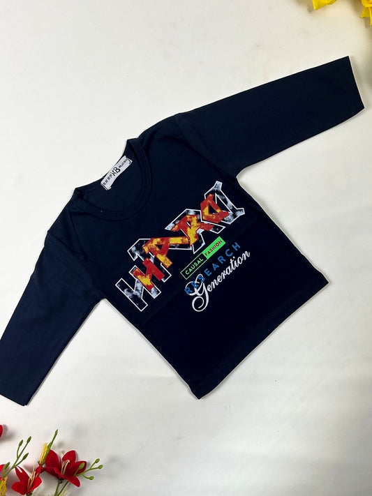 1Yr - 4Yrs Dark Blue Hard T-Shirt For Boys BTS160