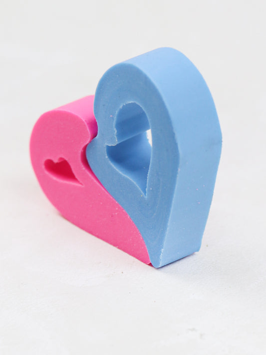STA05 Heart 3D Eraser Pack of 4