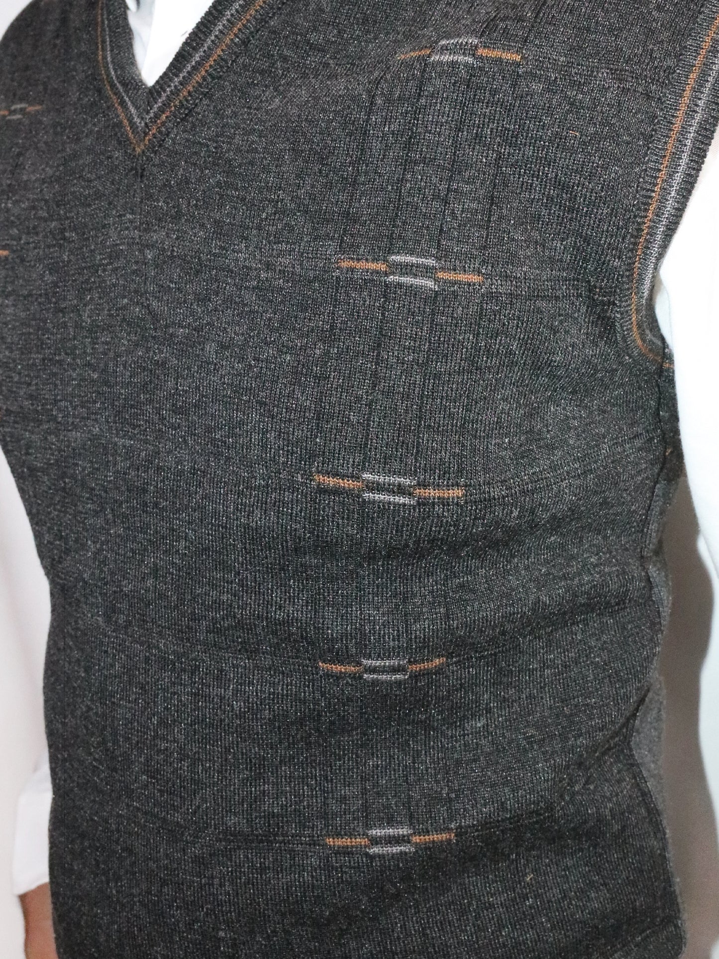 Dark Grey Sleeveless Sweater for Men MSW21