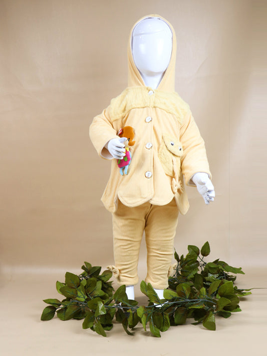 NBYS05 BG Hooded Newborn Baby Suit 0Mth - 6Mth Doll Light Peach