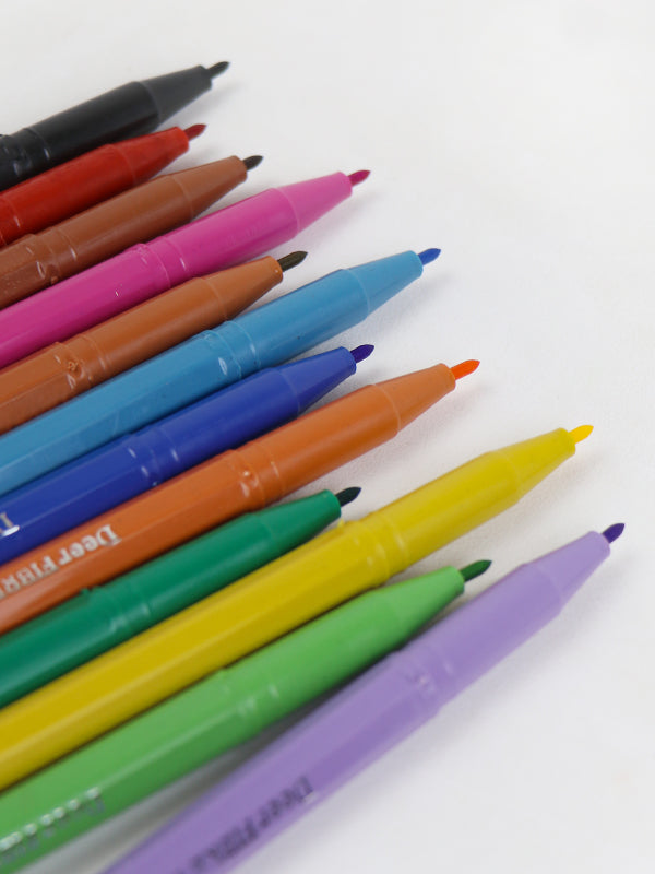 Deer Fibro Art Colors Markers - 12Pcs