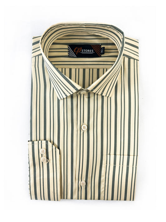 Light Yellow Formal Dress Shirt For Men MFS355