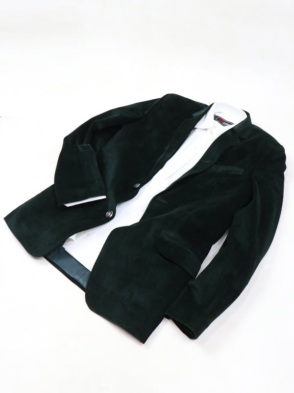 Men's Velvet Corduroy Casual Coat Blazer Green