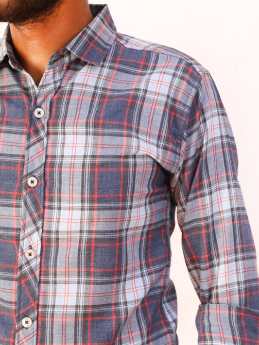 Grey Checks Casual Shirt For Men AZ MCS28