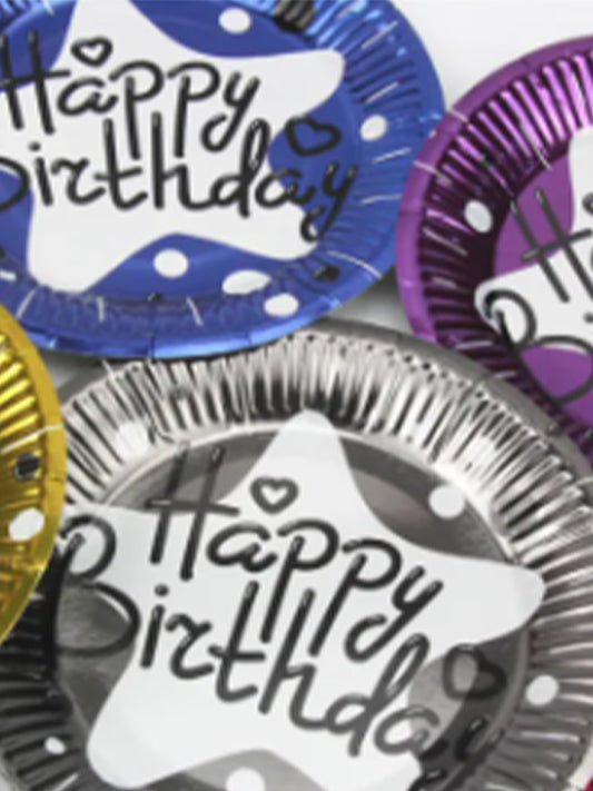 Birthday 7-inch Paper Plates Pack of 10 - Multicolor