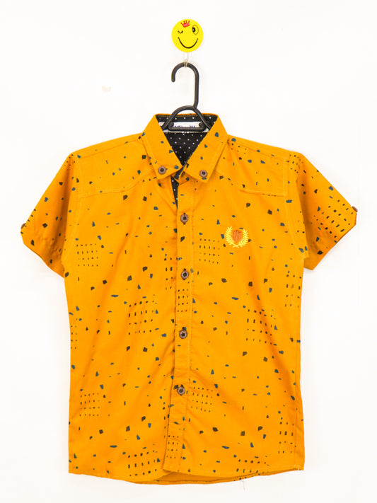 MG Boys Casual Shirt 5Yrs - 10Yrs Printed Orange