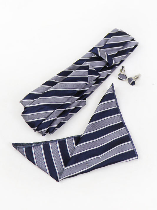 TBS07 3Pcs Tie Gift Box Tie Cuff-Link Pocket Square