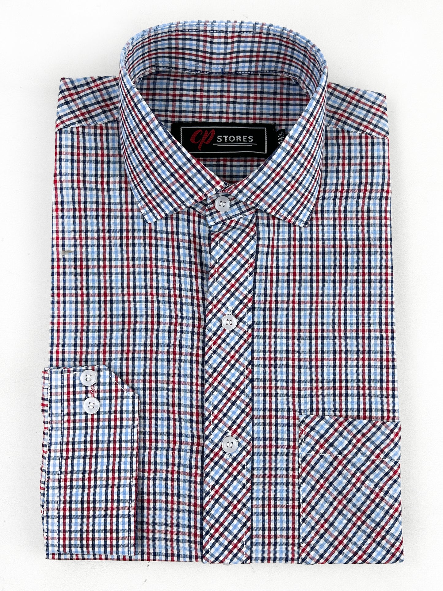 Red Checks Formal Dress Shirt For Men MFS306