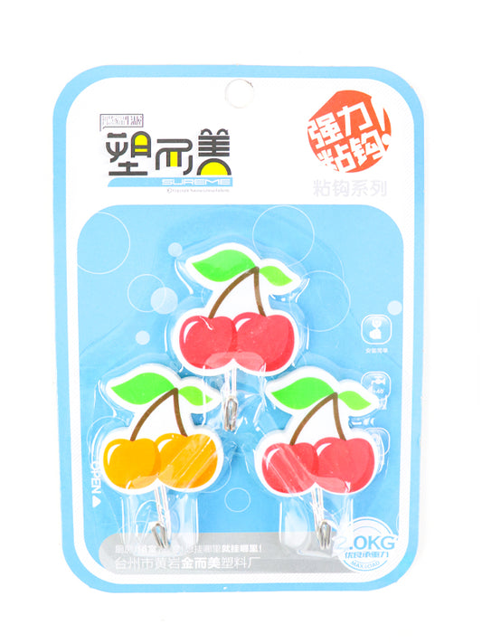 Pack of 3 Cherry Hooks Multicolor