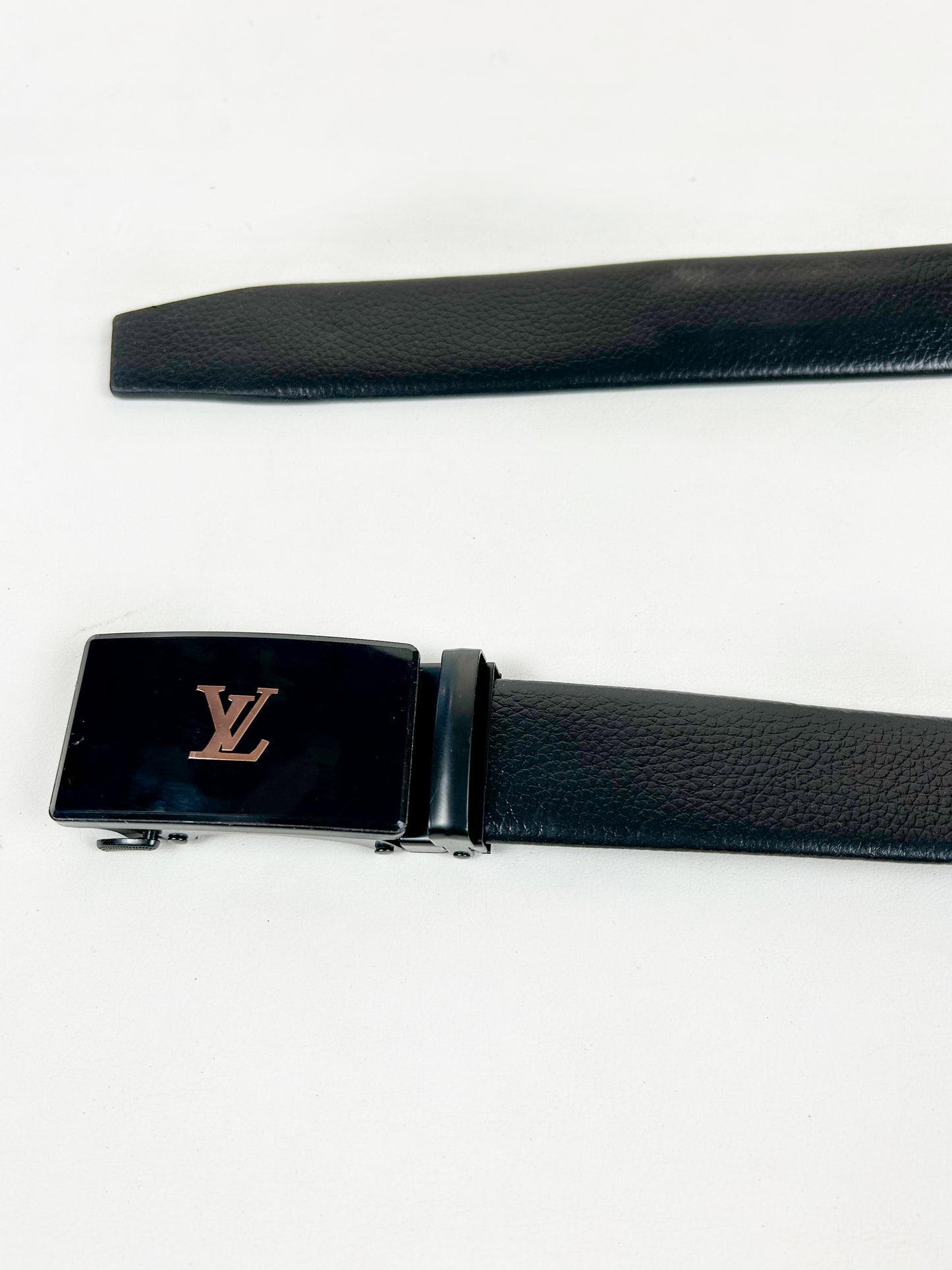 Black Faux Leather Belt For Men MB40