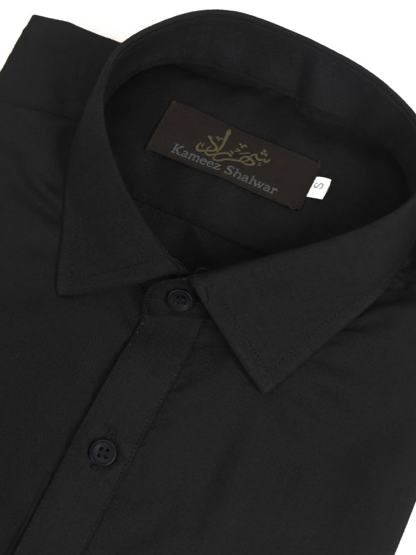 789 Shirt collar Men's Kameez Shalwar Stitched Suit Black