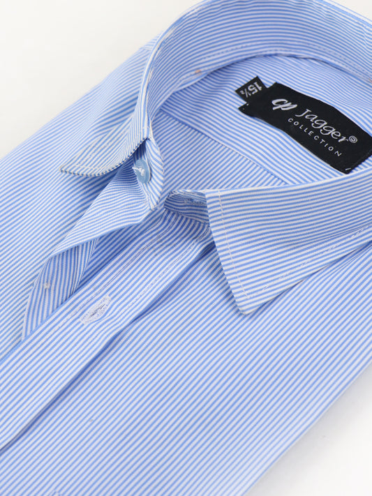 ZS Men's Formal Dress Shirt Light Blue Lines MFS382