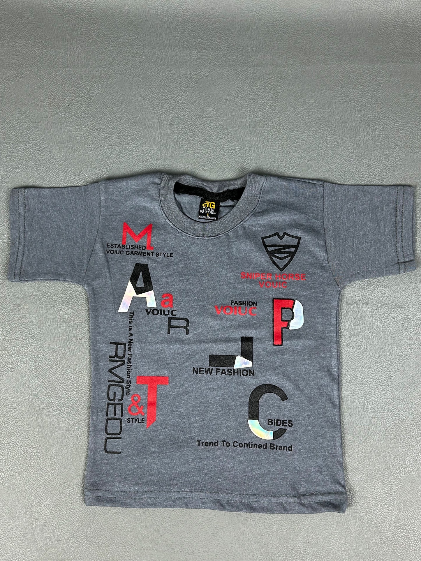 3Yrs - 8Yrs Fashion Dark Grey T-Shirt For Boys TB BTS56