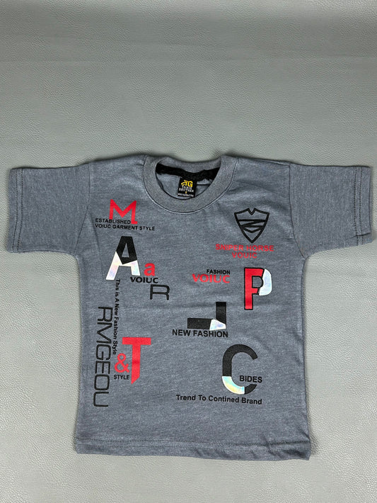 3Yrs - 8Yrs Fashion Dark Grey T-Shirt For Boys TB BTS56