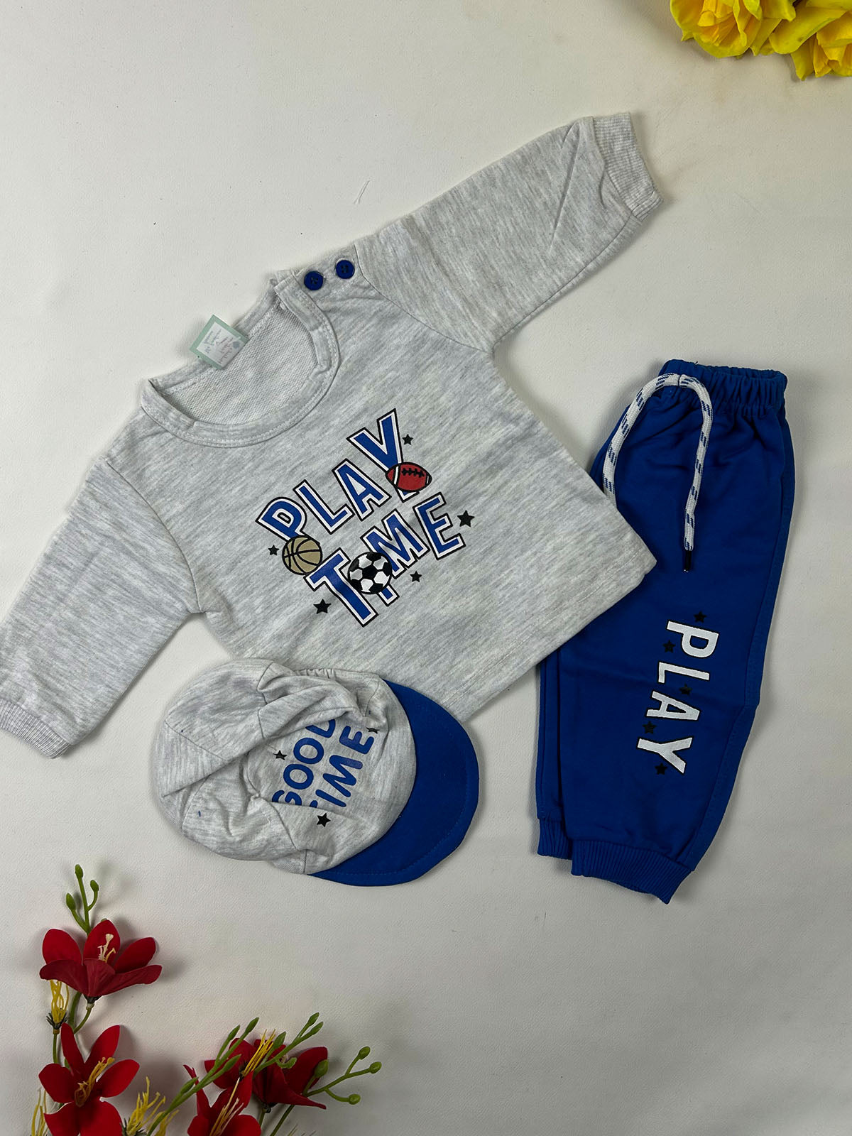 0Mth - 3Mth Blue Play Time Suit For Newborn NBS817